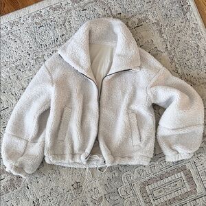 Lululemon Cinchable Fleece Sherpa White Opal Jacket 6